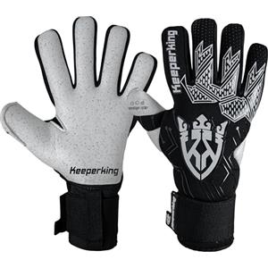 Keeperking Guanti da portiere per adulti, da calcio, da uomo, cuciture interne, impugnatura professionale, 4 mm, vestibilità sicura, unisex, Jonior, varie misure e colori