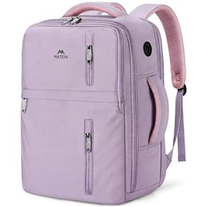 MATEIN Zaino Ryanair 40x30x20, Multitasche Zaino 40x30x20, Zaini da Viaggio | 24L Zaino da Viaggio Donna, Leggero Zaino Porta PC 15,6 Pollici, Bagaglio a Mano 40x30x20 per Ryanair, Wizz Air, Viola Chiaro