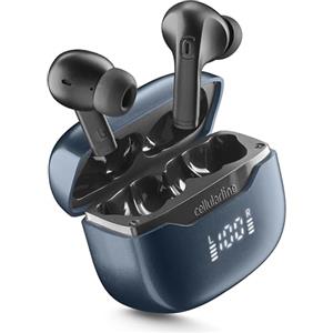 cellularline KEY PRO Auricolari In-Ear con ENC, 4 Microfoni, Display LED, Multipoint Technology, 30 Ore Playtime, Autopairing e Controlli Touch, Bianco