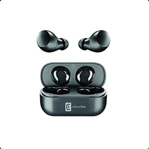 cellularline | Wink - Universale | Cuffiette Auricolari Bluetooth 5.0 HiFi Stereo con Custodia di Ricarica - Autonomia Totale di 25 Ore - Ricarica 2 Ore - Portata 10 Mt - Universale - Nero