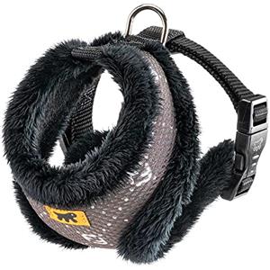Ferplast Pettorina per Cani Gatti NIKITA FUR XS, Traspirante, Soffice Pelliccia Ecologica, Sottopancia Regolabile, Tortora