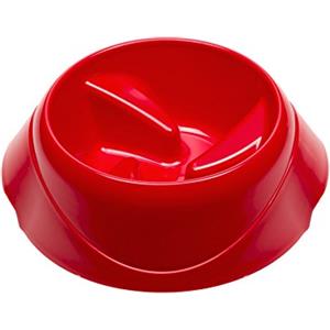 Ferplast Ciotola per Cani Magnus Slow - Ciotola per Cibo per Cani Antideglutizione, Antiscivolo, Ciotola per Acqua per Cani, Migliora la Digestione, 0,5 L. Rosso