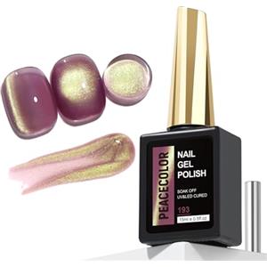 PEACECOLOR 15ml Cat Eye Gel Polish Semipermanente Unghie Gel per Unghie Occhio di Gatto Viola Chiara Effetto Galaxy Magnetico per Autunno Nail Art Design Decorazione Unghie Fai da te Ragazza a Casa