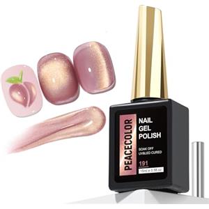 PEACECOLOR 15ml Cat Eye Gel Polish Semipermanente Unghie Gel per Unghie Occhio di Gatto Rosa Effetto Magnetico Brillante Soak Off Facile Applicazione Durevole Nail Gel Polish per Principianti Nail Art