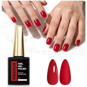 PEACECOLOR Smalto Semipermanente Unghie 15ml Gel Unghie Rosso Classico Colori Smalto per Unghie Semipermanente Studio di Manicure Fai da Te a Casa
