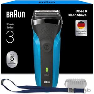 Braun Series 3 Rasoio Elettrico Barba Wet&dry | 3 Lame Flessibili, Progettato in Germania, 310S, Blu + Laccetto Per Il Collo