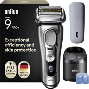 Braun Serie 9 Pro + Rasoio Elettrico Barba, Powercase, Smarcare 9477cc Nero | Regolabarba Uomo, Rifinitore di Precisione, Impermeabile, Ricaricabile, Powercase, Smartcare, Batteria Litio Ion, Idea Regalo