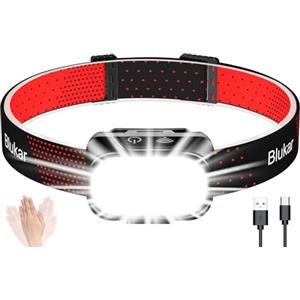 Blukar Torcia Frontale Ricaricabile, 2000 Lumen Lampada Frontale LED | 10 Modalità & Oscuramento Continuo, IPX5 Impermeabile Torcia da Testa per Campeggio/Trekking/Pesca/Emergenza