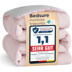 Bedsure Piumino Matrimoniale 4 Stagioni - Trapunta 220x240 cm | Fibra Cava 300g/m², OEKO-TEX, Ipoallergenico, Traspirante, Lavabile in Lavatrice, Resistente, Rosa/Grigio