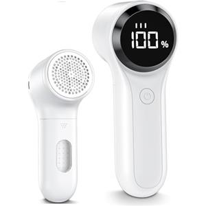 BZGG, levapelucchi ricaricabile, rimuove i pallini dai vestiti, 3 velocità regolabili, rasoio per tessuti, display LED, levapelucchi per vari tessuti. Bianco