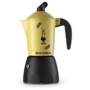 Bialetti Caffettiera Orzo Express, 2 Tazze, Pensata per preparare un Orzo Espresso, Non adatta a induzione, Giallo
