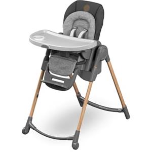 Maxi-Cosi Minla Seggiolone Pappa Evolutivo, 0-60 kg, Essential Graphite | Seggiolone Pappa Bimbi, 0-14 Anni, 9 Posizioni Altezza, 5 Posizioni Reclinabili, Chiusura Compatta, Poggiapiedi Regolabile