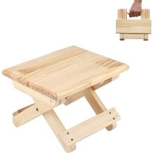 MAGIC SELECT Mini Sgabello Pieghevole in Legno. Sedile da Viaggio, Sgabello per Bambini, Poggiapiedi Portatile per Casa, Bagno, Cucina, Giardino, Ufficio, Viaggi. Supporta 90 kg.
