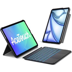 Inateck Custodia Tastiera iPad 10a/11a Gen, Magnetica Retroilluminata | Per iPad Air 11" M4/M3/M2, Air 5/4, Pro 11", supporto vert/orizz, touchpad, AceTouch, RGB, Nero