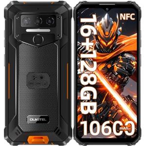 OUKITEL WP23 Plus (2026) Rugged Smartphone 16GB+128GB/1TB - 10600mAh | Telefono Indistruttibile, Andrioid 15 Rugged Phone, 6.52" Cellulare Antiurto, Octa-Core Telefono, NFC/Dual SIM/OTG, Arancione