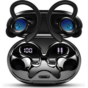 chalvh Cuffie Bluetooth Sport, Auricolari Bluetooth 5.4 HiFi Stereo 50 Ore | Cuffie Wireless, Cancellazione Rumore Mic, Ricarica Rapida USB-C, Cuffiette Bluetooth IP7 Impermeabil Running Palestra