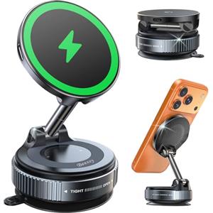 Beeasy 15W Caricatore Wireless Auto per MagSafe, Porta Cellulare Auto | 15W Ricarica Rapida, Rotazione 360°, Doppia Piegatura, Potente Magnete N56, Magnetico Supporto Telefono Auto per iPhone 12-18