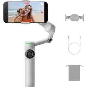 Insta360 Flow 2 Pro grigio, Innovativo Gimbal IA smartphone, con Apple DockKit, treppiede selfie stick integrati, perfetto per vlog viaggi, modalità Tracciamento infinito