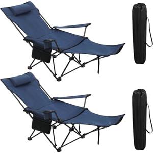 WOLTU Set di 2 Sedie da Campeggio Sedie Pieghevoli Portatile Leggero, Sedia Pieghevole per esterni per Giardino, Pesca, Picnic, Blu