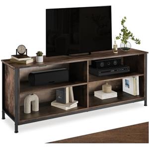 tectake® Credenza Cucina Versatile 147x41x60,5cm, 2 Scomparti con 2 Ripiani Regolabili, Mobile TV ideale TV 65 pollici, Dispensa Salvaspazio o Libreria Bassa, Casa e Cucina - Legno Industriale Scuro