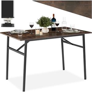 tectake® Tavolo da Pranzo - 120 x 75 x 76 cm - Tavolo per Casa e Cucina Moderno, Banco da Lavoro Salvaspazio per Soggiorno, Arredamento Casa - Legno Industriale Scuro