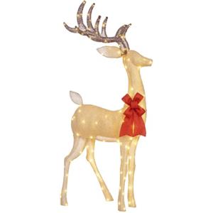 Outsunny Decorazione Natalizia da Esterno Luminosa a Renna 137 LED Oro | Addobbi di Natale, per Casa e Giardino