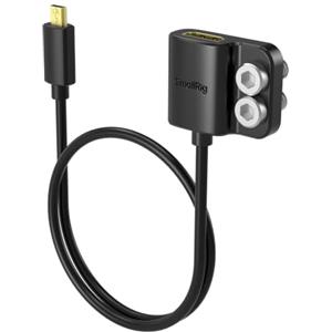 SMALLRIG Cavo Micro HDMI 4K 60Hz 1/4" - 6125 | Due Viti da 1/4"-20 per Gabbia per Fotocamera/Staffa a L, per per SONY A7R IV A7III per per FUJIfilm X-T3