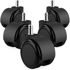 RAVN HAMAN 5 Ruote per sedie da ufficio 11 x 22 mm, 175 kg | per pavimenti duri | rotelle per sedie girevoli resistenti all'abrasione | installazione senza attrezzi