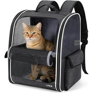 Lekesky Leksky Zaino Trasportino per Cani Gatti per Taglia Media/Piccola, Nero | Portatile Pieghevole con Finestra in Rete Fino a 5 kg, Traspirante, per Viaggo Campeggio Passeggiata Clinica Veterinaria