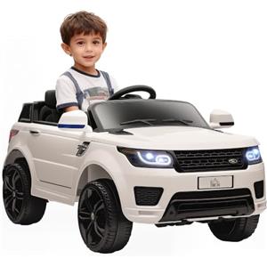 HOMCOM Auto Elettrica per Bambini 3-6Anni 12V 3-5km/h Doppio Motori Bianco | Macchina per Bambini Elettrica, Sospensione, Telecomando 2.4G, Maniglia, Luci LED, Musica, Clacson