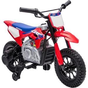 AIYAPLAY Moto Elettrica per Bambini 3-8 Anni 12V Honda CRF 450R, Rosso | Batteria al Litio, Motorino Elettrico per Bambini con Sospensioni, Rotelle Rimovibili, 3-6 km/h Mini Moto, Max 30kg