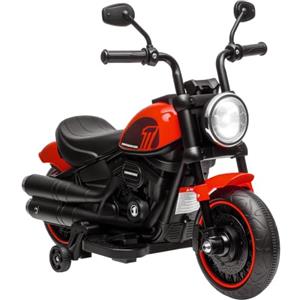 HOMCOM Moto Elettrica Bambini 18-36Mesi 6V con Rotelle Supplementari Rosso | 3km/h Motorino Elettrico per Bambini, Motocicletta Bimbi con Fanale, Max. 25kg