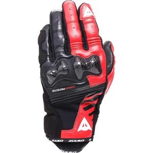 Dainese Reacto Carbon Short Gloves - Guanti Moto Corti in Pelle con Protezione Nocche in Carbonio e Imbottiture Palmo e Dita Smart Touch Men's
