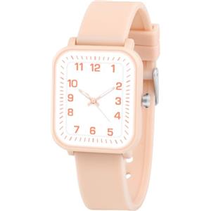 Juboos Orologio analogico per bambini e bambine, impermeabile fino a 3 atm, con gatto, facile da leggere, Viola, orologio gatto bambini