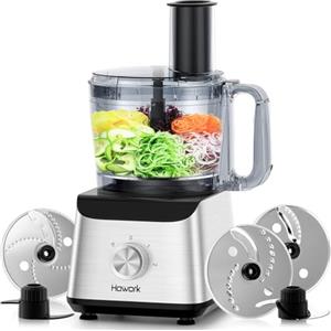 Howork Robot da Cucina multifunzione 1500W, Multifunzione di Grande Capacità, Per Tritare, Affettare, Sminuzzare, Tritare, Frullare, Sminuzzare,Farcire e Impastare, Acciaio Inox Nero