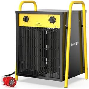 DAHTEC Termoventilatore Industriale 15 kW - Radiatore Elettrico - Basso Consumo - Termostato e Protezione da Surriscaldamento - per Casa, Serra o Il Cantiere
