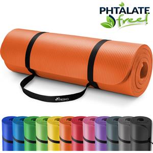 TRESKO Tappetino yoga Tappetino fitness Tappetino ginnastica Pilates 185x60x1,0cm Arancione