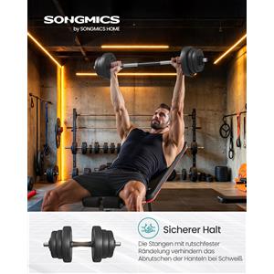 SONGMICS Set di manubri, manubri 2 in 1, 2x10 kg, per la casa, 1 coppia