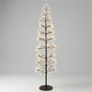 XMAS COLLECTION Albero di Natale Faggio Slim Luminoso 708 LED Struttura Nero Altezza 150 cm | Forma Slim, 708 Luci LED, Altezza 150 cm, Finitura Nero, Design Natalizio