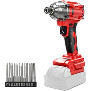 Roadtime Avvitatore a Impulsi 1/4 con 11 Punte per Milwaukee M18 (senza Batterie) | Roadtime 280 Nm Brushless Avvitatore a percussione ,0-3600 Giri/min, 2 Velocità, Regolazione Continua della Velocità, LED