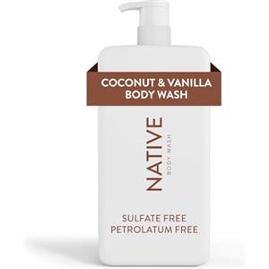 Native Gel Doccia & Bagnoschiuma per Donne & Uomini - Senza Solfati & Coloranti - Sapone Corpo Profumo Cocco & Vaniglia - Pulisce Delicatamente con Ingredienti di Origine Vegetale (1000 ml)