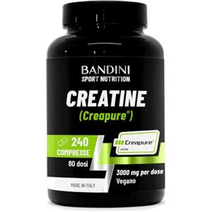 Bandini® Creatina CREAPURE® Monoidrata 240 Compresse - Integratore per Allenamento, Sport, Palestra e Pre Workout - Micronizzata 100% Vegan - A base di Creatine Monoidrato per ATP e recupero