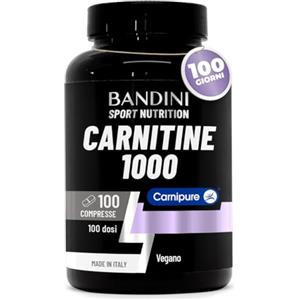 Bandini® L CARNITINA 1000 | 100 Compresse Carnipure® (100 dosi, 100 giorni) | Integratore L-Carnitina Tartrato Vegan | Carnitine Pura per Atleti e Sportivi | L-Carnitine Energia, Resistenza e Recupero