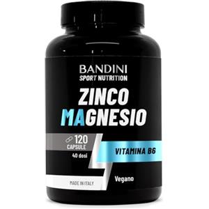 Bandini® Zinco Magnesio ULTRA Alta Dose, Zinco + Magnesio + Vitamina B6, | Energia, Recupero, Massa Muscolare, Riduce Stanchezza e Affaticamento, Per Uomo e Donna, Palestra e Postworkout, 120 Capsule