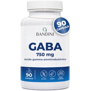 Bandini® GABA Integratore 750mg, 90 Capsule Vegan, Favorisce Sonno, Concentrazione, Rilassamento Fisico e Mentale, Acido Gamma-Aminobutirrico 750 mg per dose giornaliera, Per Stress e Ansia, 45 Giorni