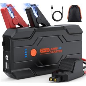 Cioripa Booster Avviamento Auto 8000A 14.8V 9.0L Benzina e 8.5L Diesel LED | Avviamento Batteria Auto Portatile 8000A 14.8V, Motori 9.0L Benzina e 8.5L Diesel, LED Con Cavo di Sicurezza, Power Bank