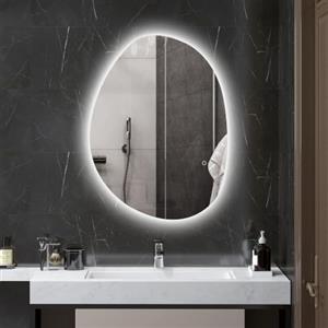 HOMCOM Specchio Bagno con Luci LED a 3 Temperature, 80x60cm, IP44, Argento | Specchio da Parete Moderno, Retroilluminato Reversibile, Antiappannamento, Funzione Memory, Vetro Temperato
