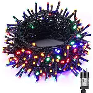 NEXVIN Luci Albero di Natale Colorate Catena luminosa 20M 200 LED, Luci di Natale con 8 modalità, Funzione Timer e Memoria, Collegabile, Luci Natalizie da Esterno ed Interno, Filo verde scuro