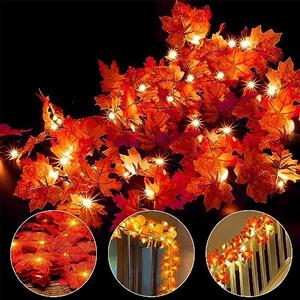 Ainkedin Decorazioni autunnali, luci halloween, 30 Maple Leaf Light Decorazioni del Ringraziamento Ghirlanda, halloween decorazioni decorazioni natalizie applique da parete interno moderno autunno