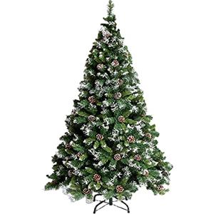 VA-Cerulean Albero di Natale Artificiale Bianco A Punta 210 cm | Abete Finto in PVC Ignifugo, Base Stabile, 5 Altezze, Montaggio Rapido, Salvaspazio, Riutilizzabile, per Interni